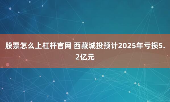 股票怎么上杠杆官网 西藏城投预计2025年亏损5.2亿元